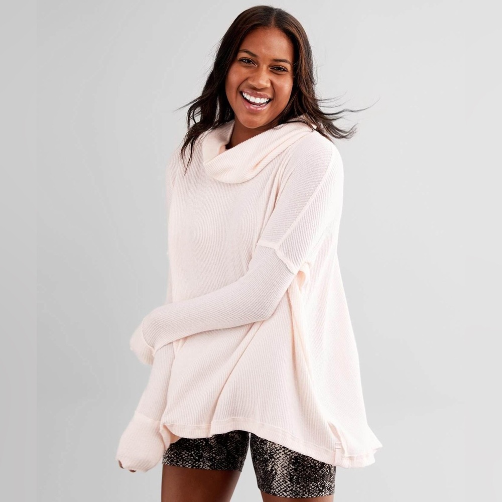 Free People Juicy Ribbed‎ Top Lucky Pink Small